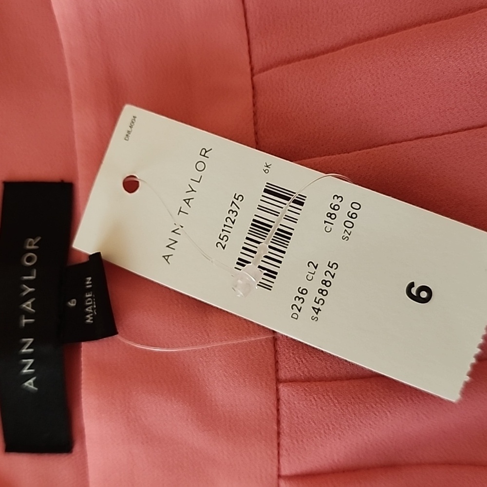 NWT Ann Taylor Women's Pleated Vibrant Coral Skirt SZ 6 - Picture 6 of 8